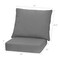 Outdoor Chair Cushion Set Seat And Back Cushion Polyester Thick Padded With Ties Removable Cover Patio
